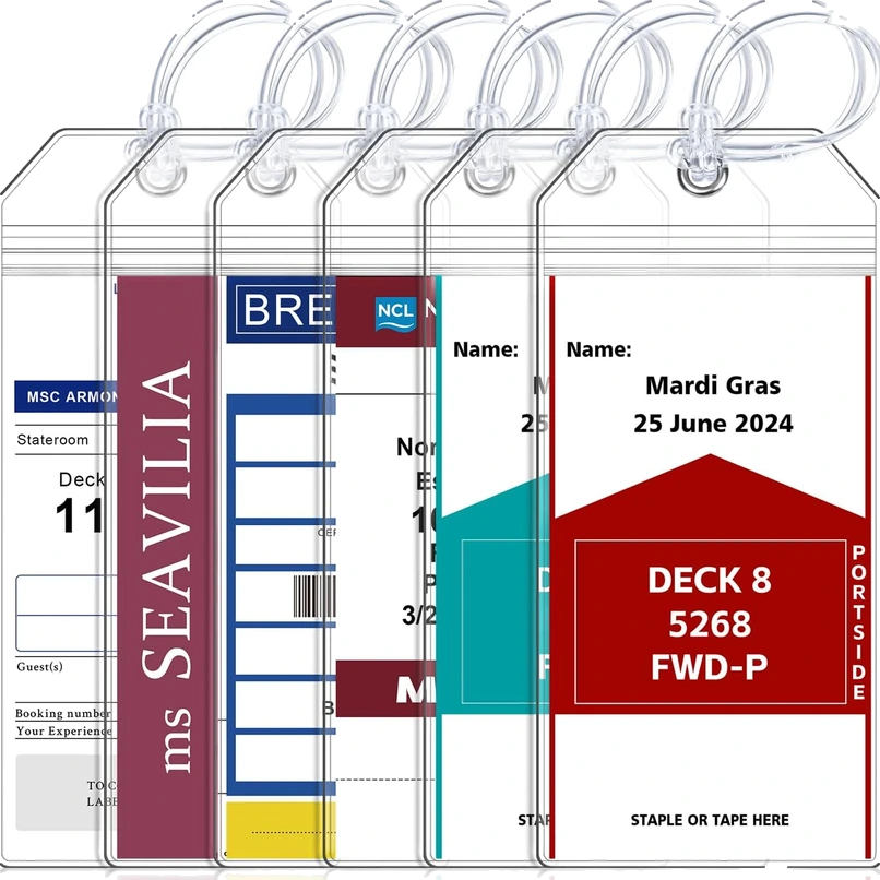 Cruise luggage tag holders, 6 pack